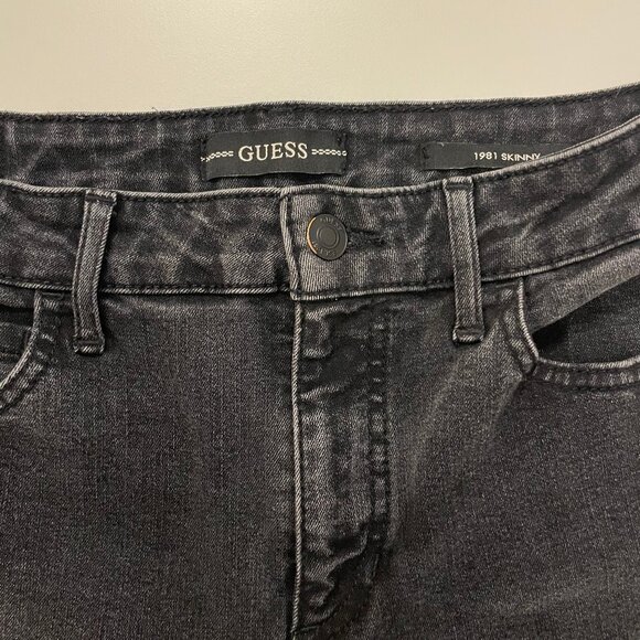 GUESS Dark Grey Wash Skinny Jeans - Picture 4 of 5